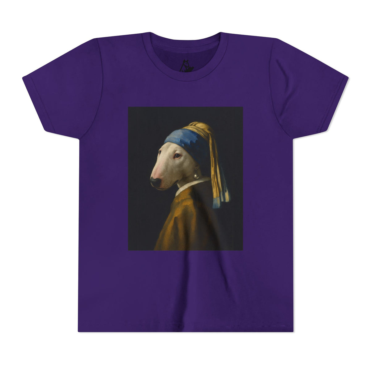 Bull Terrier Girl with a Pearl Earring — after Johannes Vermeer, c.1665 | Youth Tee