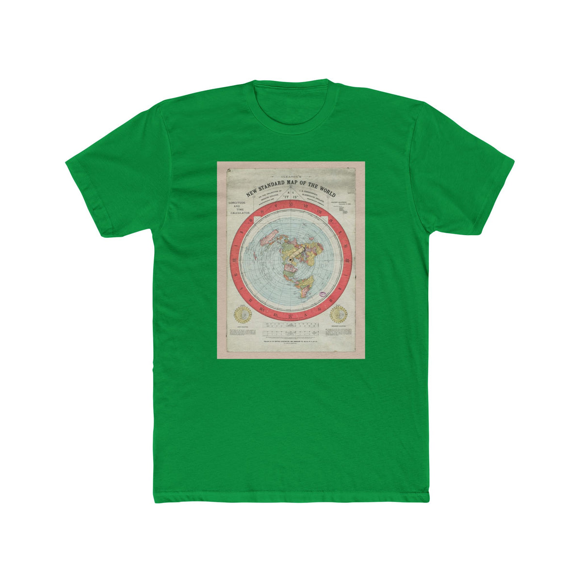 Gleason's New Standard Map of the World, 1892 | Unisex Cotton Crew Tee