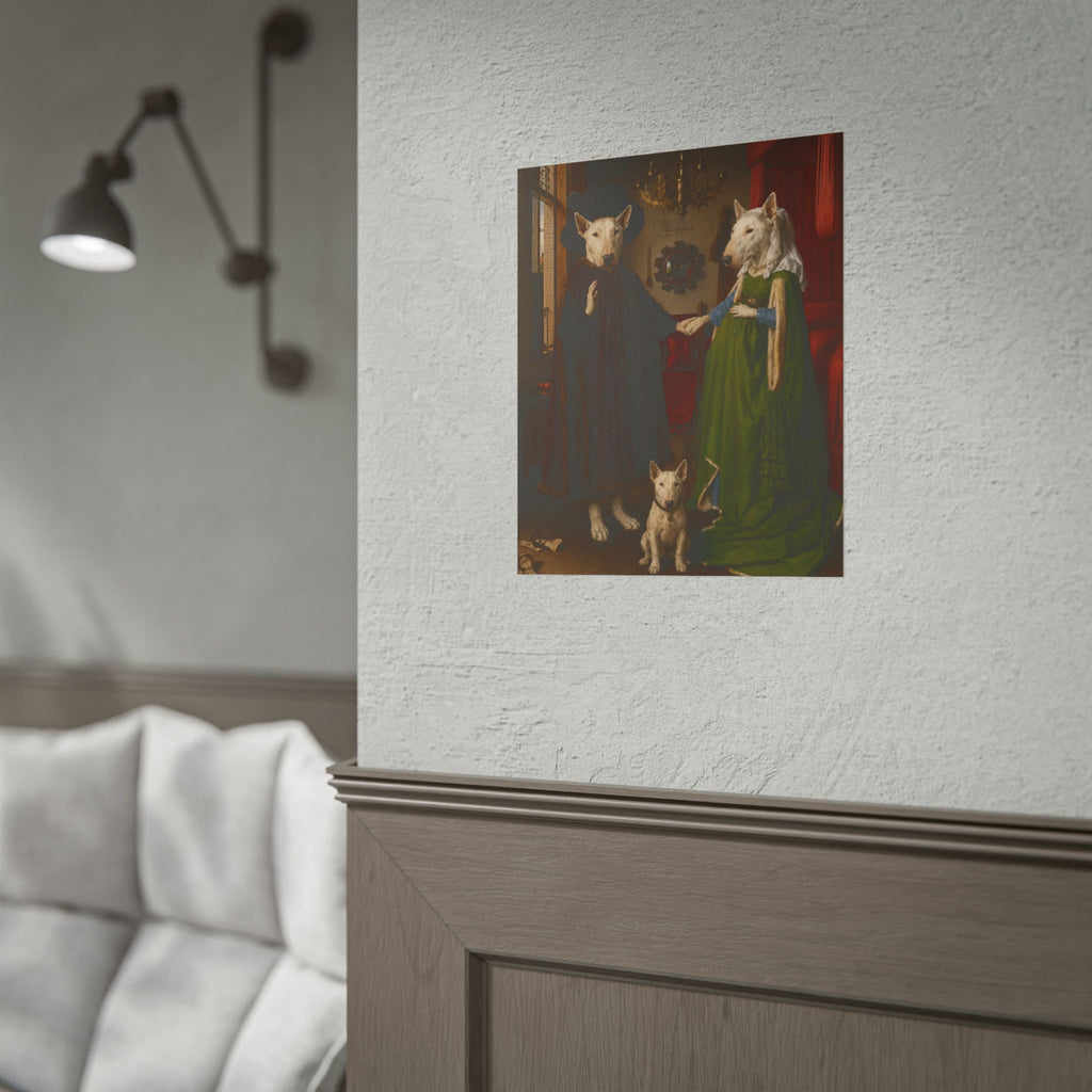 Bull Terrier The Arnolfini Portrait — after Jan van Eyck, 1434 | Poster
