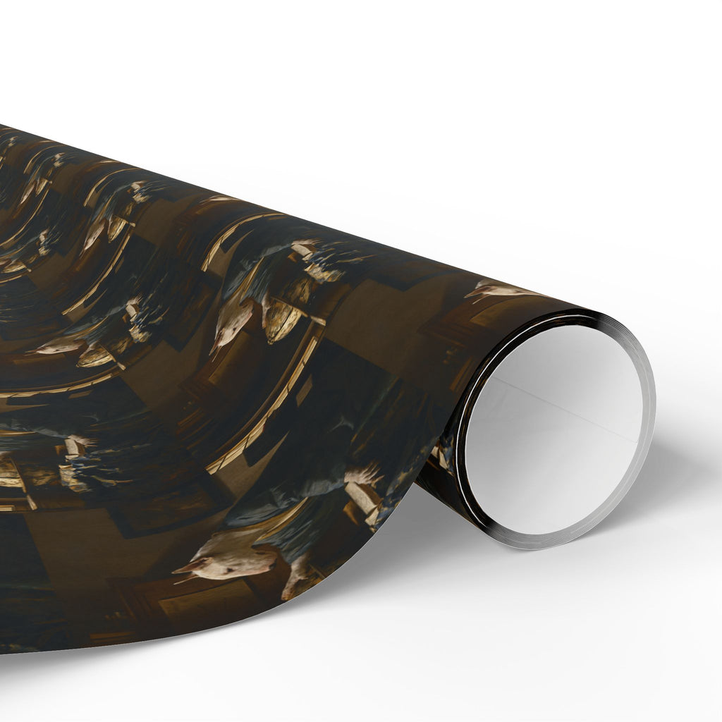 Bull Terrier The Astronomer — after Johannes Vermeer, 1668 | Wrapping Paper