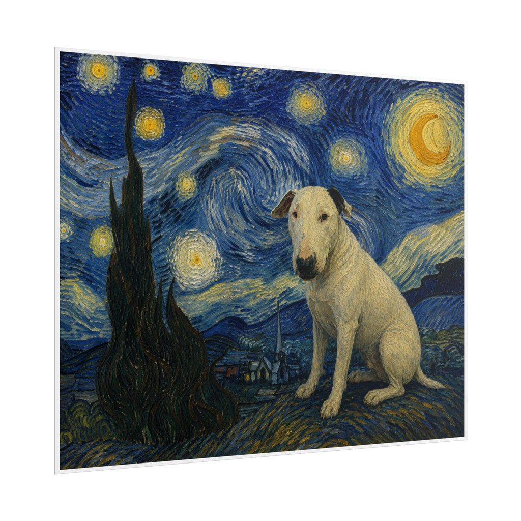 Bull Terrier Starry Night — after Vincent van Gogh, 1889 | Print