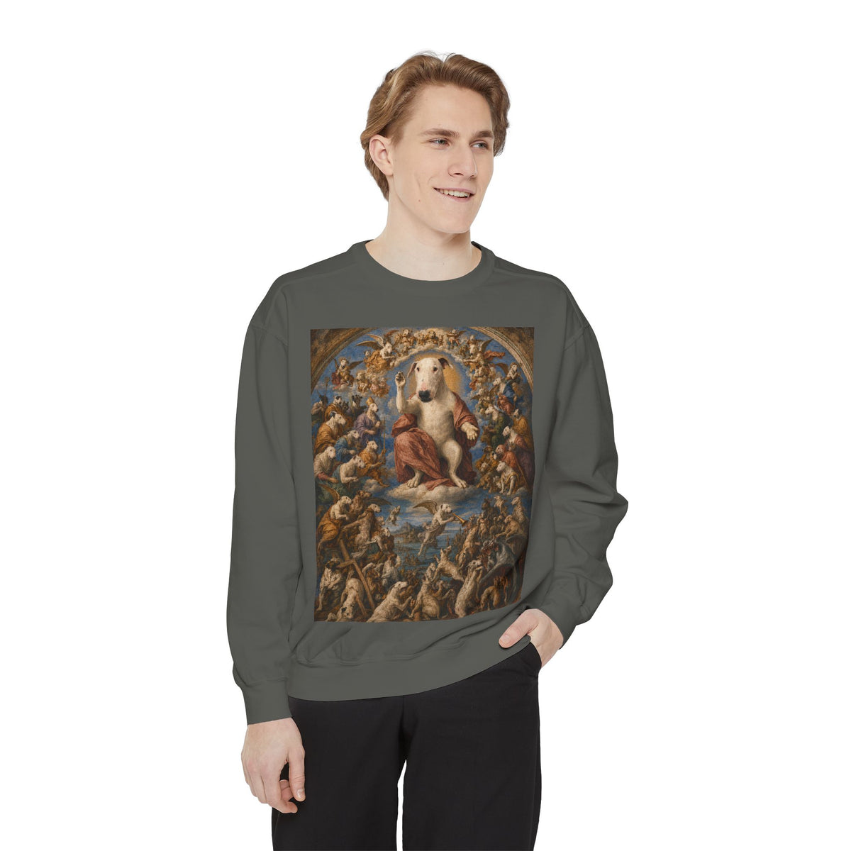 Bull Terrier The Last Judgement — after Michelangelo, 1541 | Crewneck