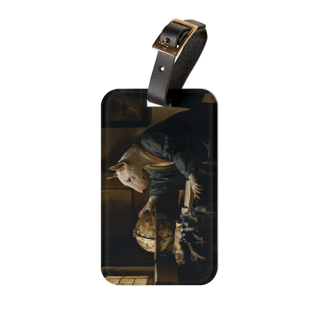 Bull Terrier The Astronomer — after Johannes Vermeer, 1668 | Luggage Tag