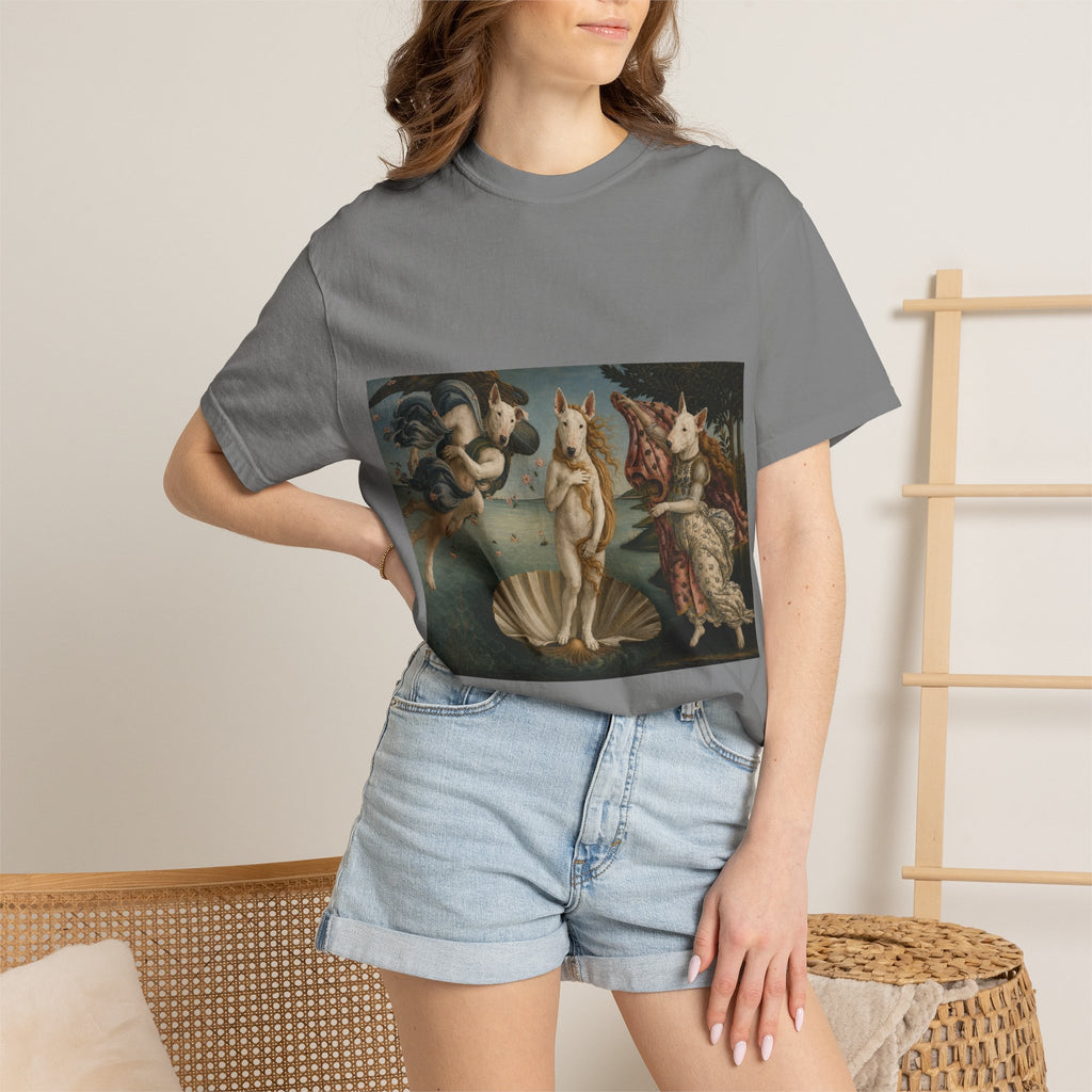 Bull Terrier The Birth of Venus — after Sandro Botticelli, c.1485 | Garment-Dyed Tee