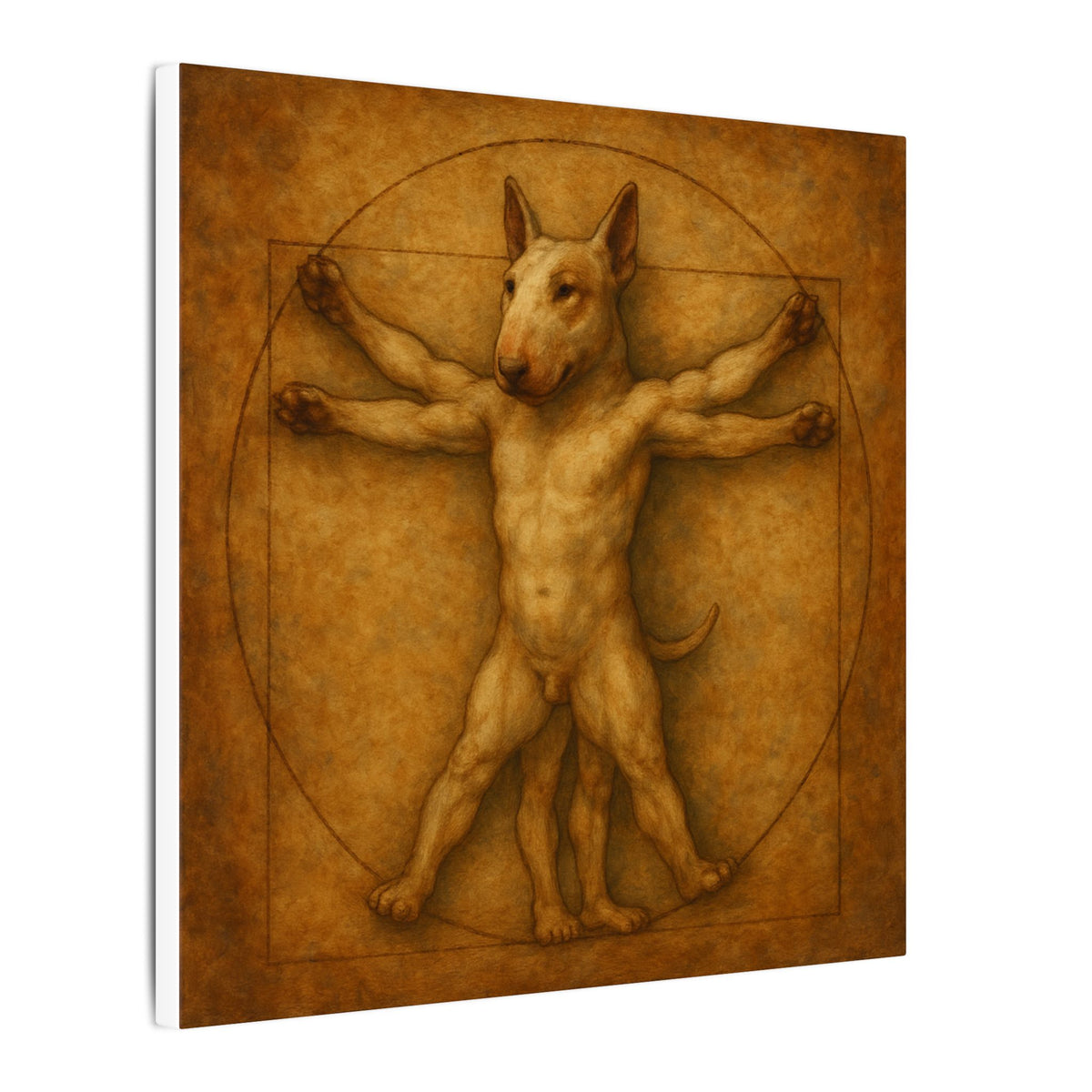 Bull Terrier Vitruvian Man — after Leonardo da Vinci, c.1490 | Canvas