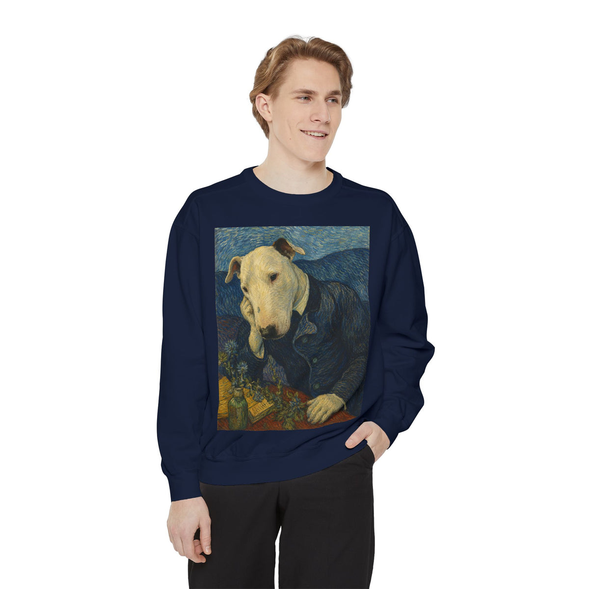 Bull Terrier Portrait of Doctor Gachet — after Vincent van Gogh, 1890 | Crewneck