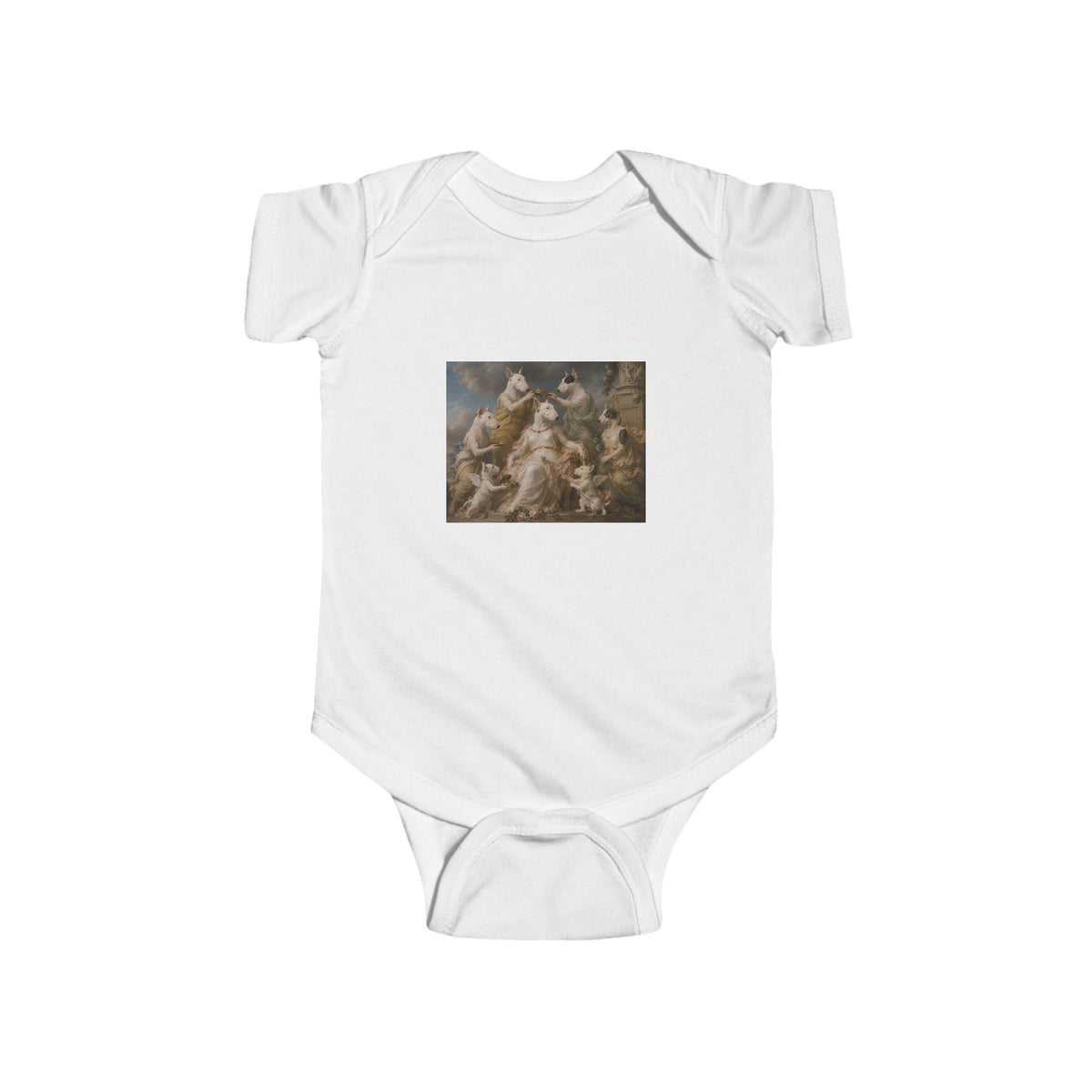Bull Terrier Themire Crowned by the Graces — after the Sevres Manufactory, 1777 | Bodysuit