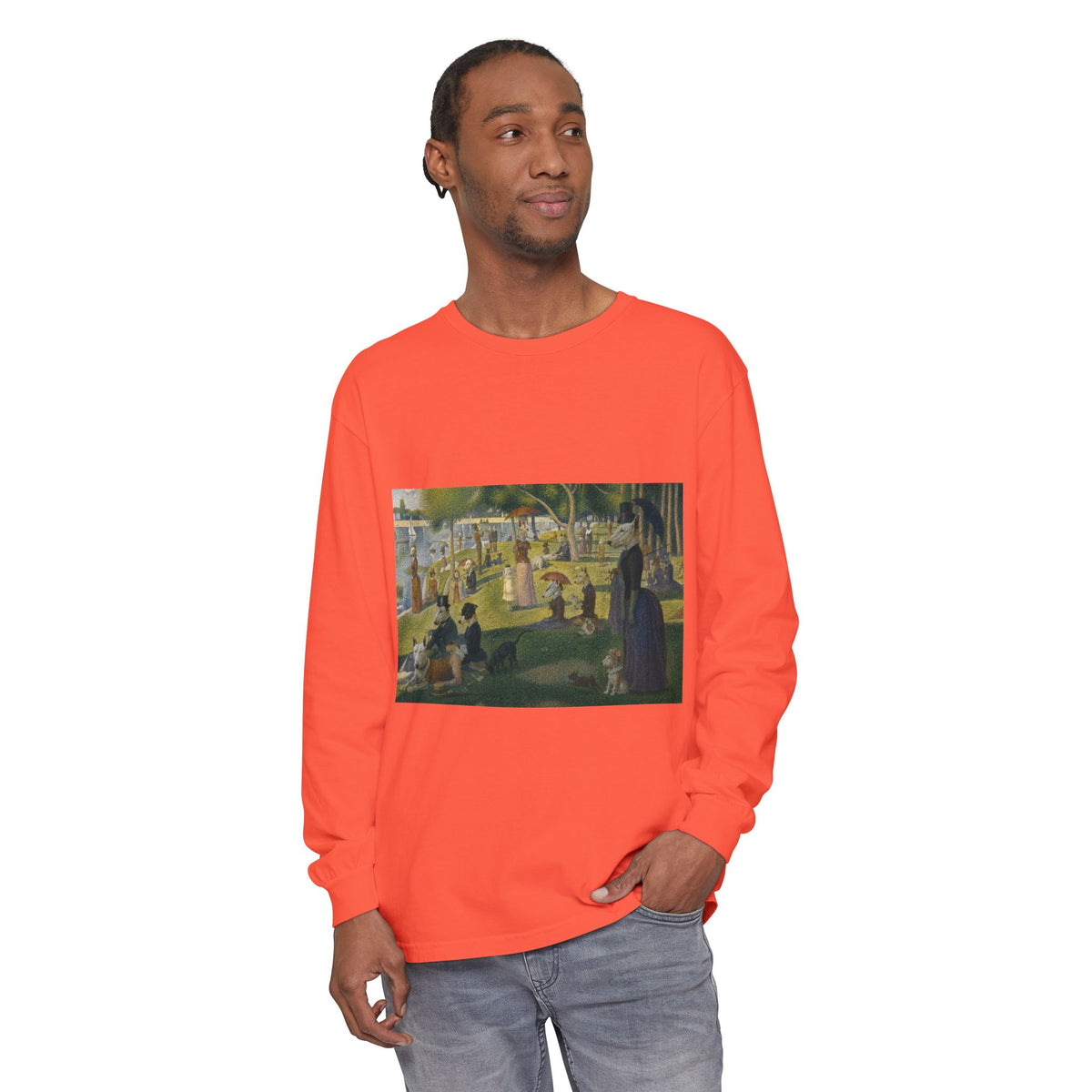 Bull Terrier A Sunday Afternoon on La Grande Jatte — after Georges Seurat, 1886 | Long Sleeve