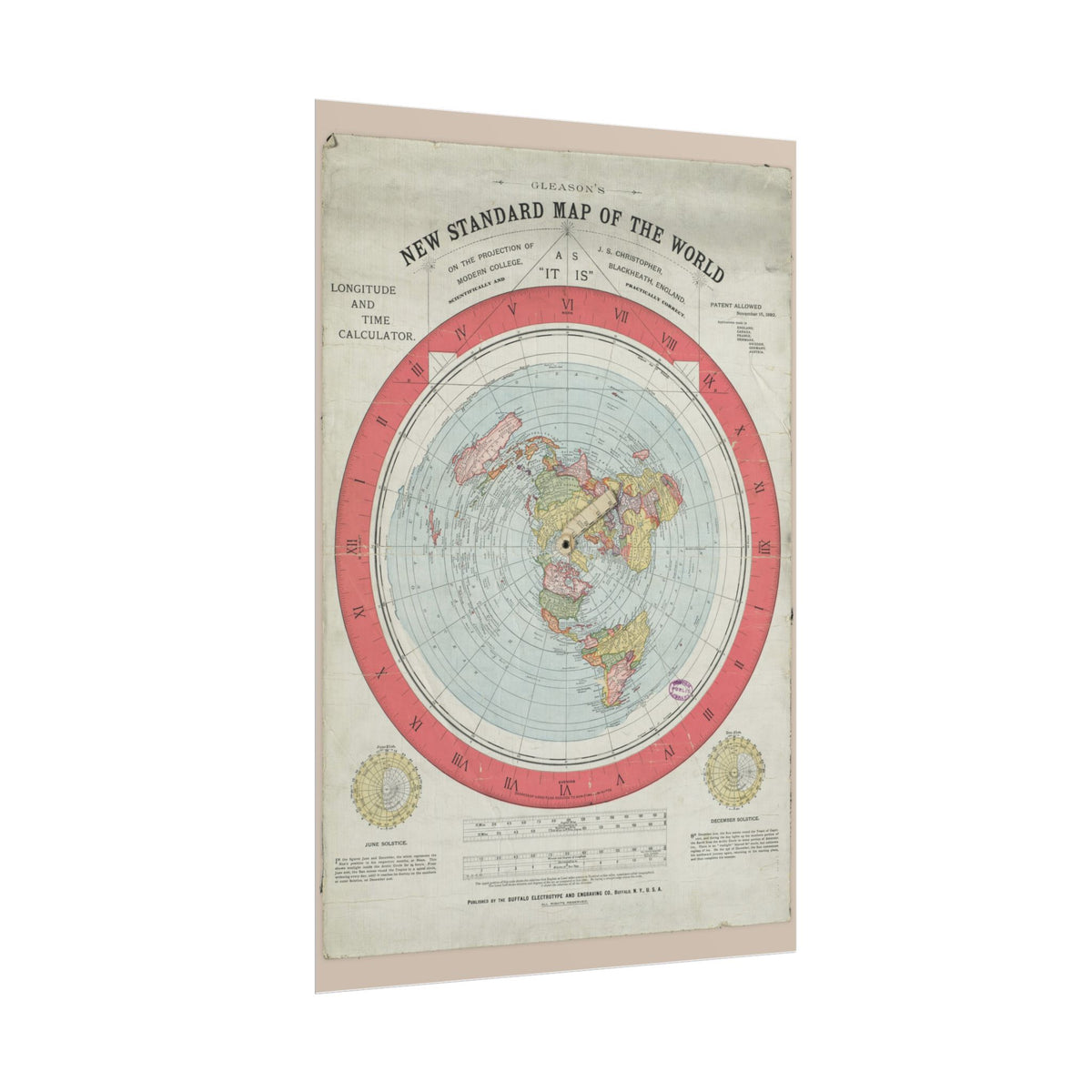 Gleason's New Standard Map of the World, 1892 | Poster