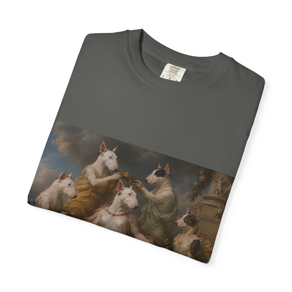 Bull Terrier Themire Crowned by the Graces — after the Sevres Manufactory, 1777 | Garment-Dyed Tee