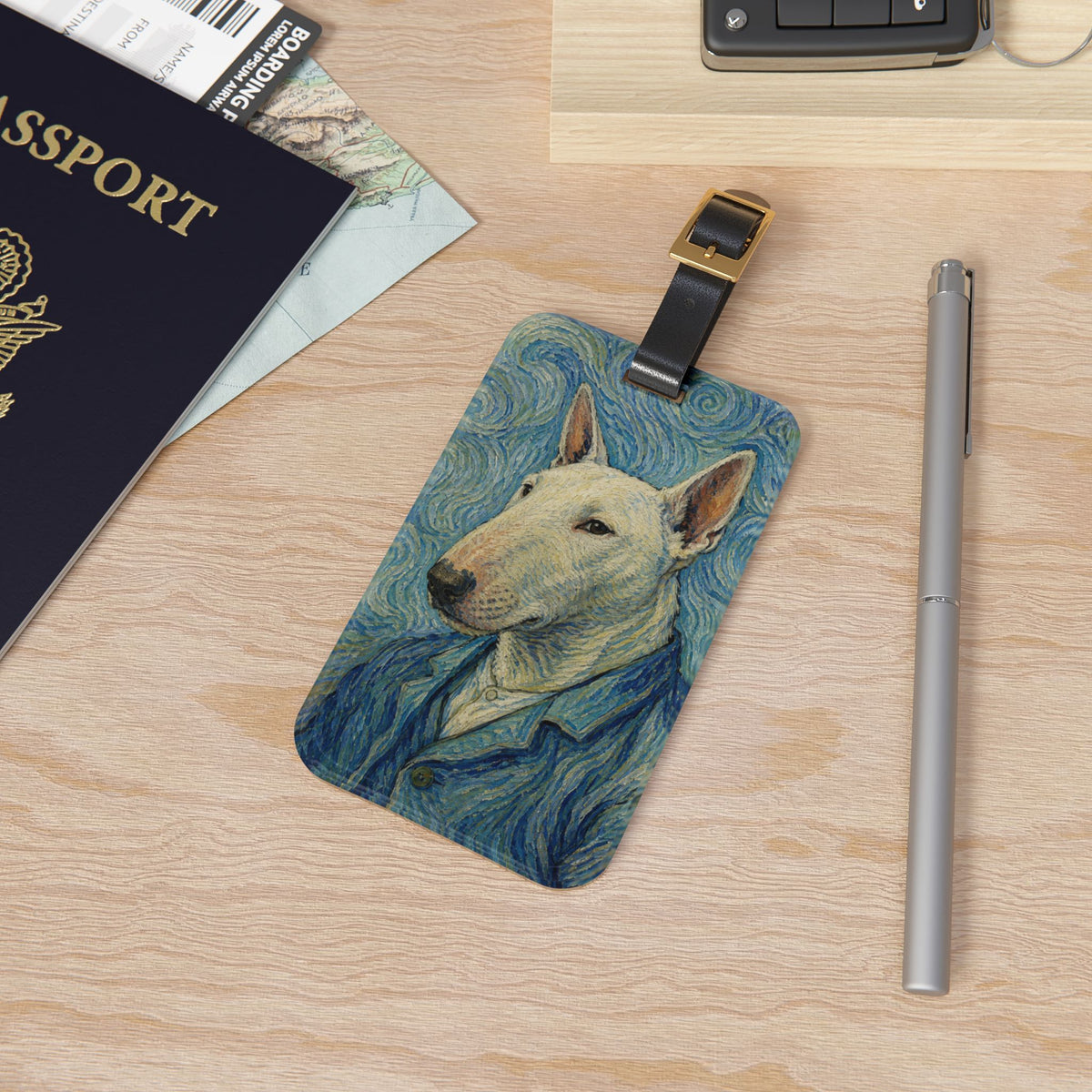 Bull Terrier Self-Portrait — after Vincent van Gogh, 1889 | Luggage Tag