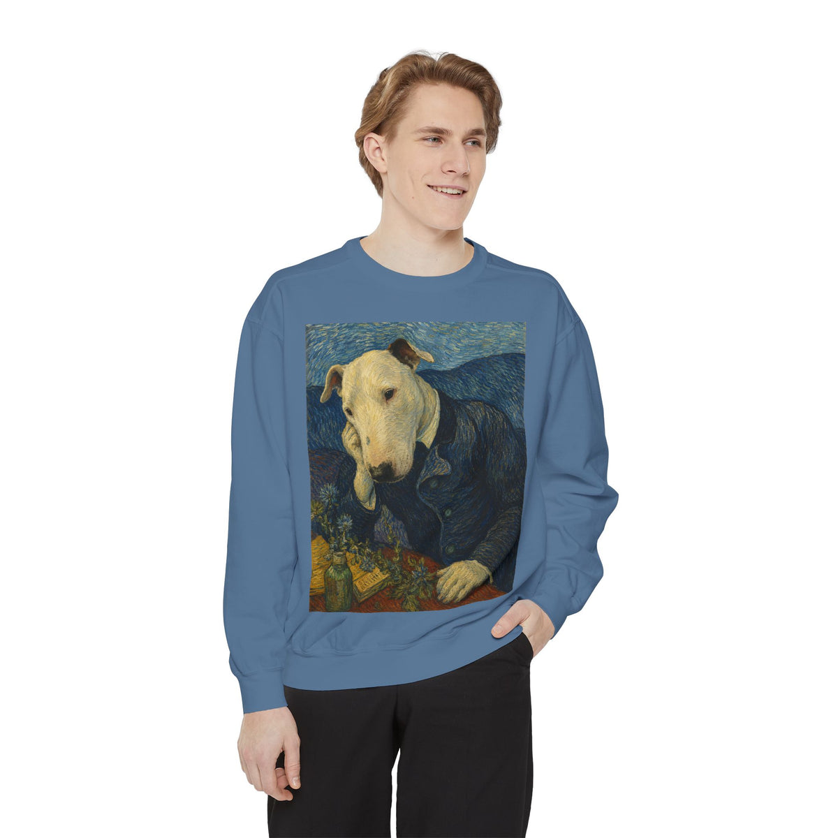 Bull Terrier Portrait of Doctor Gachet — after Vincent van Gogh, 1890 | Crewneck