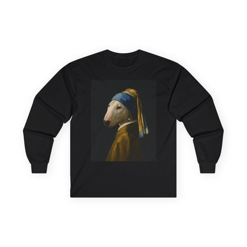 Bull Terrier Girl With A Pearl Earring — after Johannes Vermeer, c.1665 | Long Sleeve