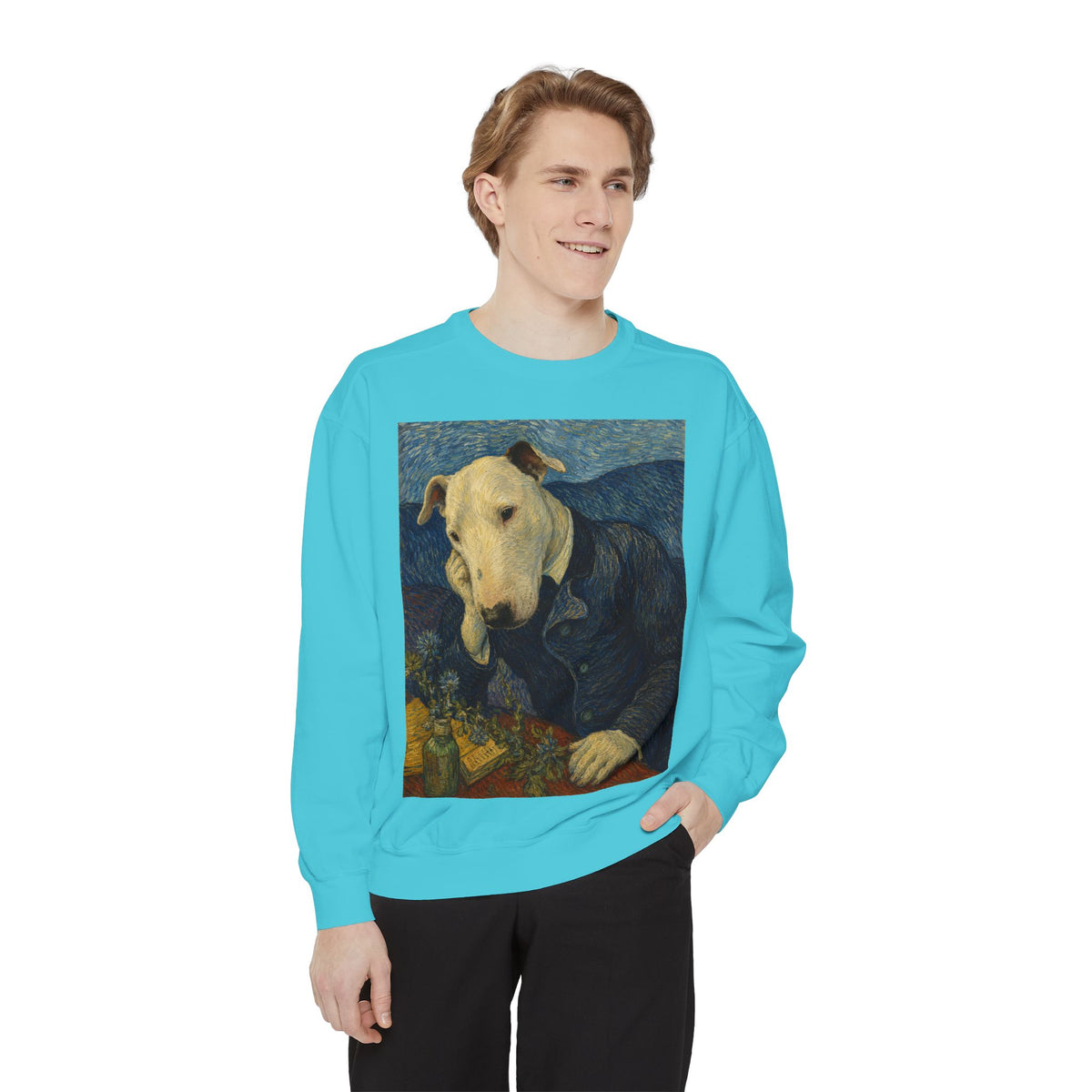 Bull Terrier Portrait of Doctor Gachet — after Vincent van Gogh, 1890 | Crewneck