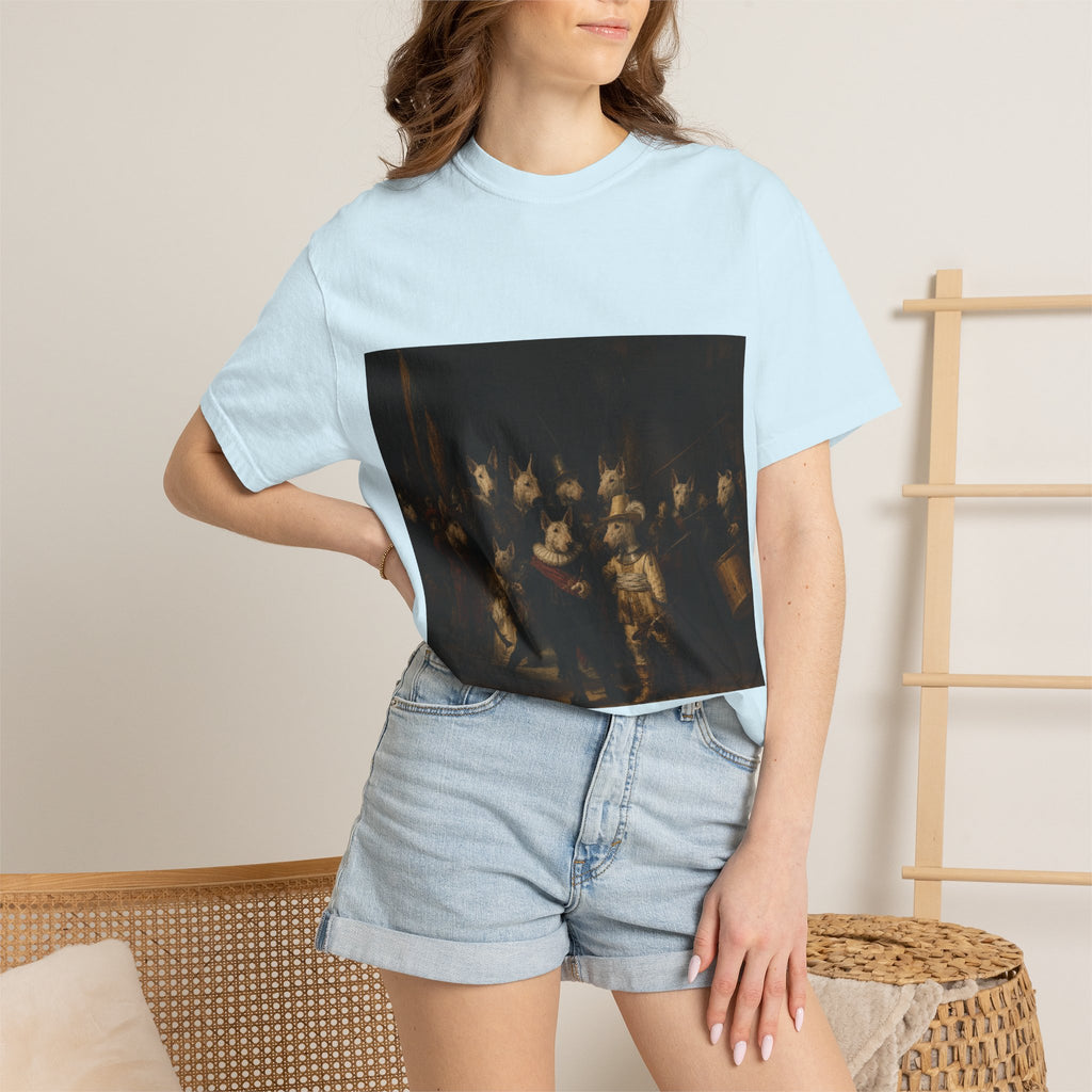 Bull Terrier The Night Watch — after Rembrandt van Rijn, 1642 | Garment-Dyed Tee