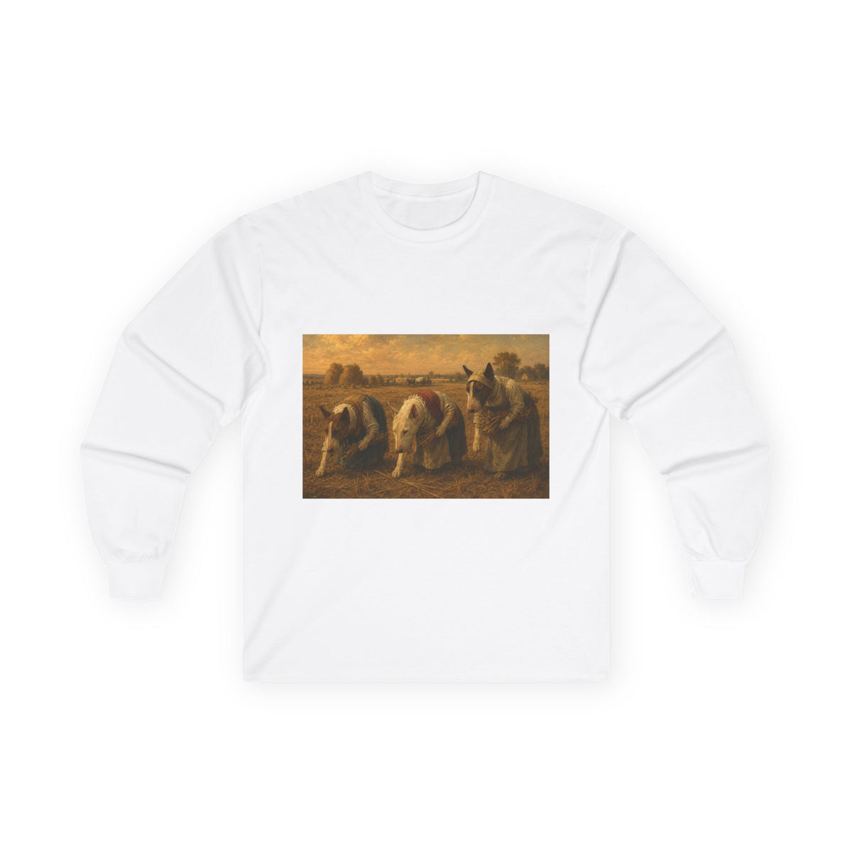 Bull Terrier The Gleaners — after Jean-Francois Millet, 1857 | Long Sleeve