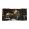 Bull Terrier The Astronomer — after Johannes Vermeer, 1668 | Beach Towel