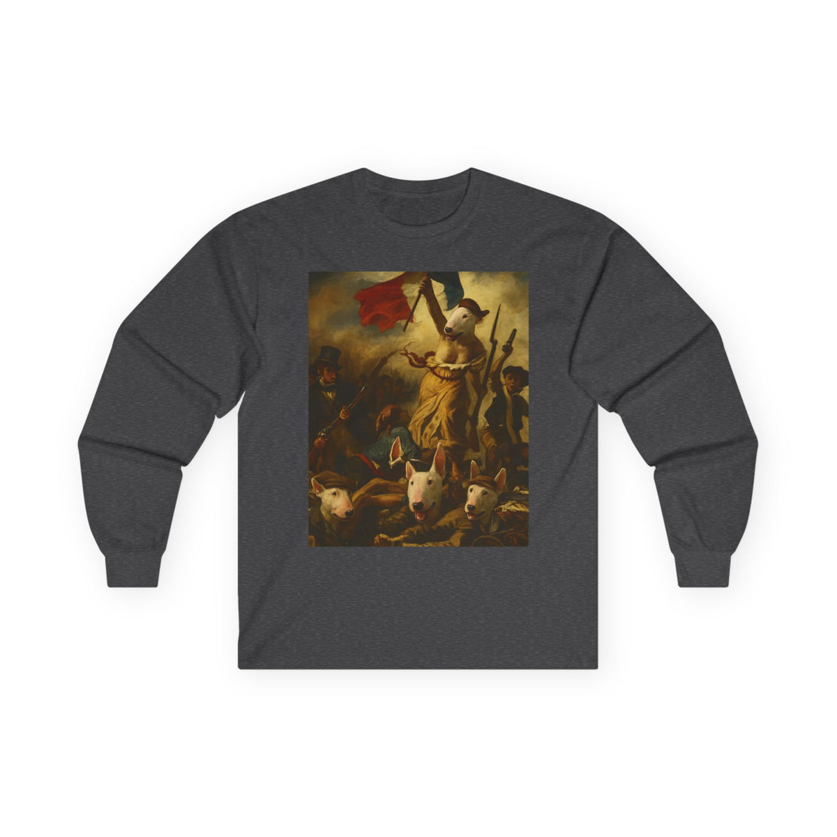 Bull Terrier Liberty Leading The People — after Eugene Delacroix, 1830 | Long Sleeve