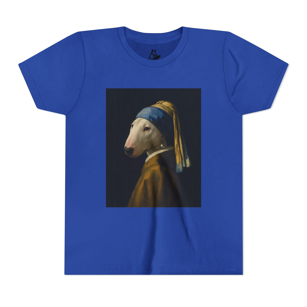 Bull Terrier Girl with a Pearl Earring — after Johannes Vermeer, c.1665 | Youth Tee