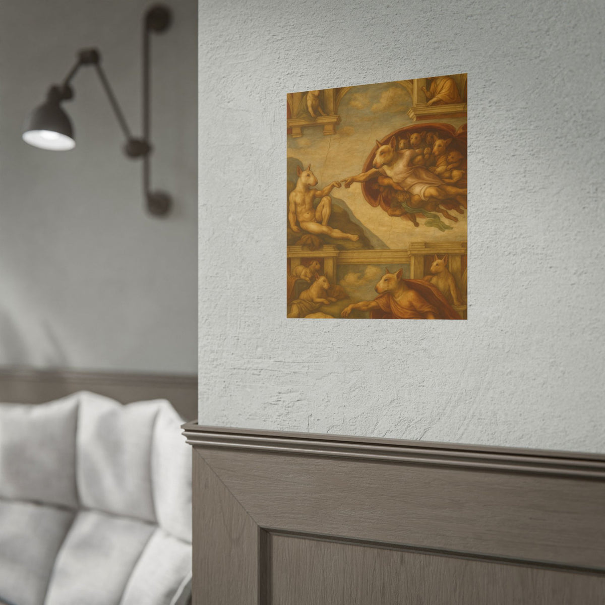 Bull Terrier The Creation Of Adam — after Michelangelo, 1512 | Print