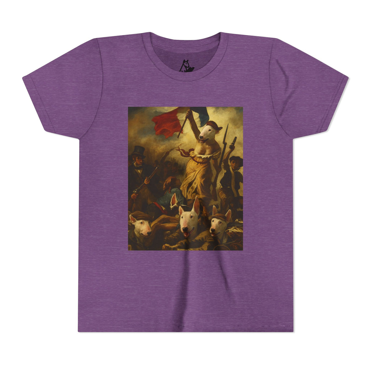 Bull Terrier Liberty Leading the People — after Eugene Delacroix, 1830 | Youth Tee