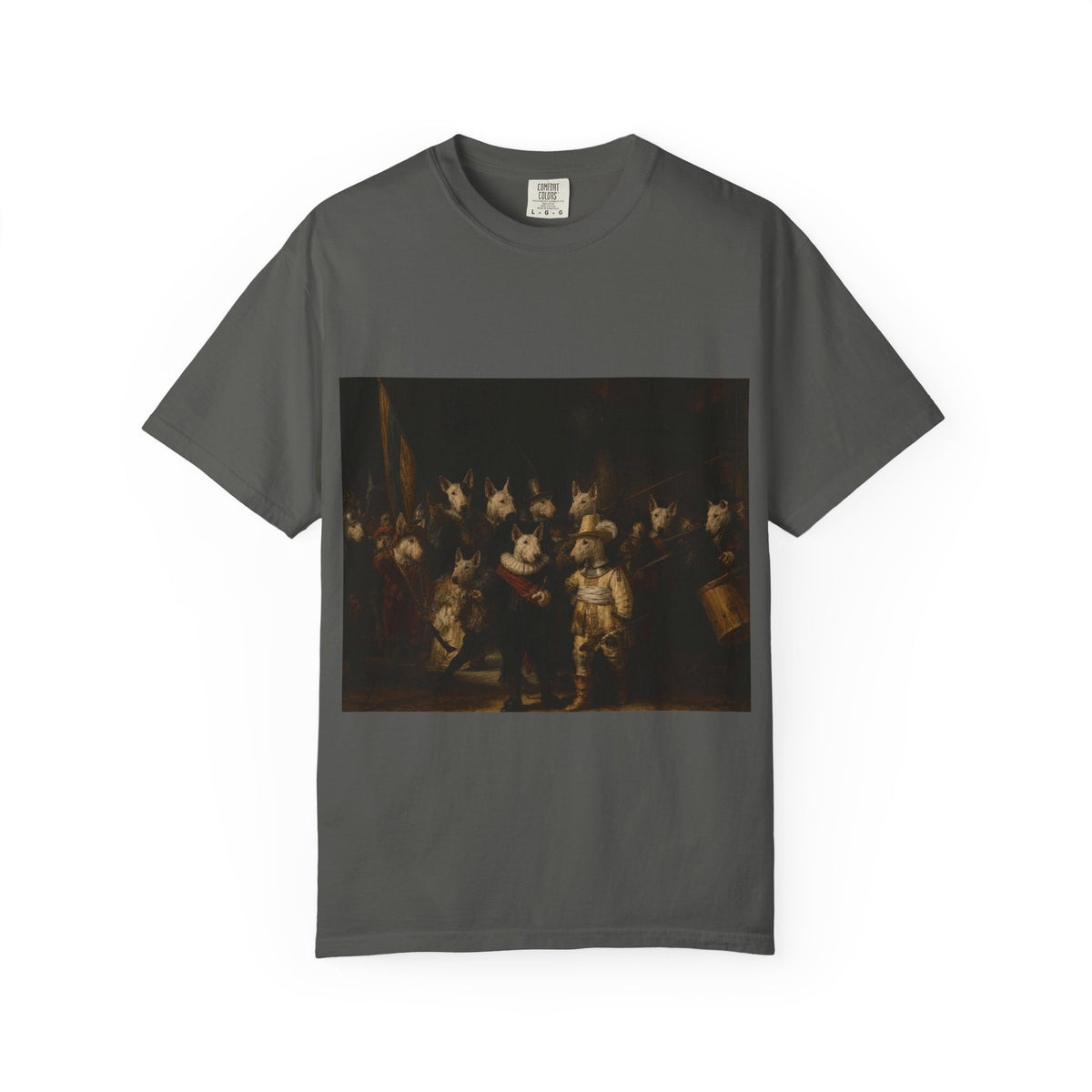 Bull Terrier The Night Watch — after Rembrandt van Rijn, 1642 | Garment-Dyed Tee