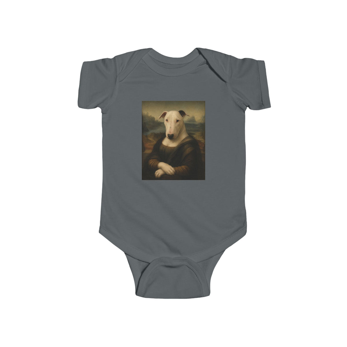 Bull Terrier Mona Lisa — after Leonardo da Vinci, c.1503 | Bodysuit