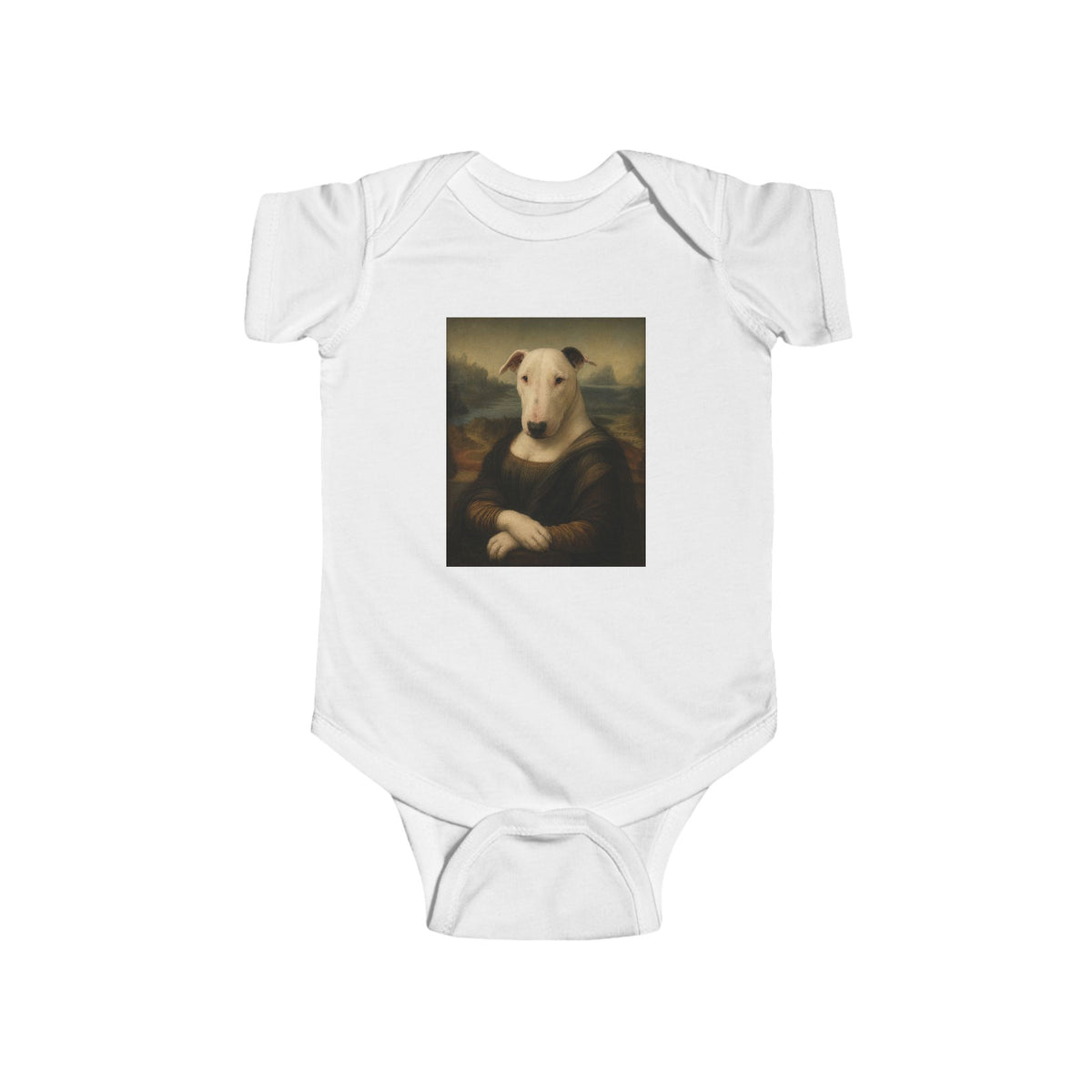 Bull Terrier Mona Lisa — after Leonardo da Vinci, c.1503 | Bodysuit