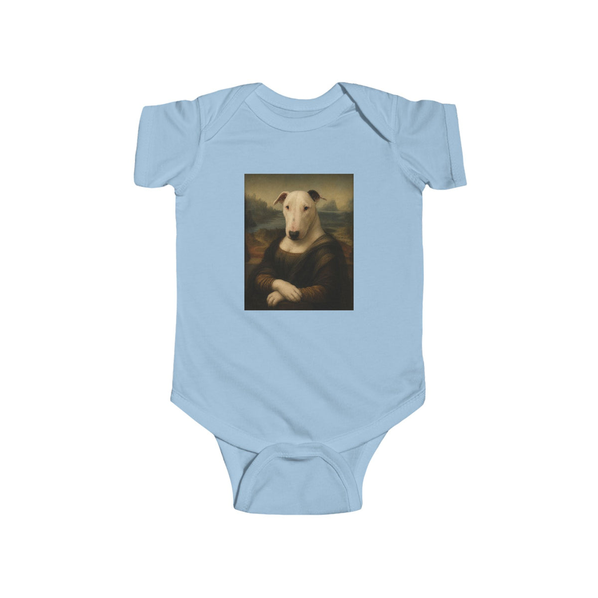 Bull Terrier Mona Lisa — after Leonardo da Vinci, c.1503 | Bodysuit