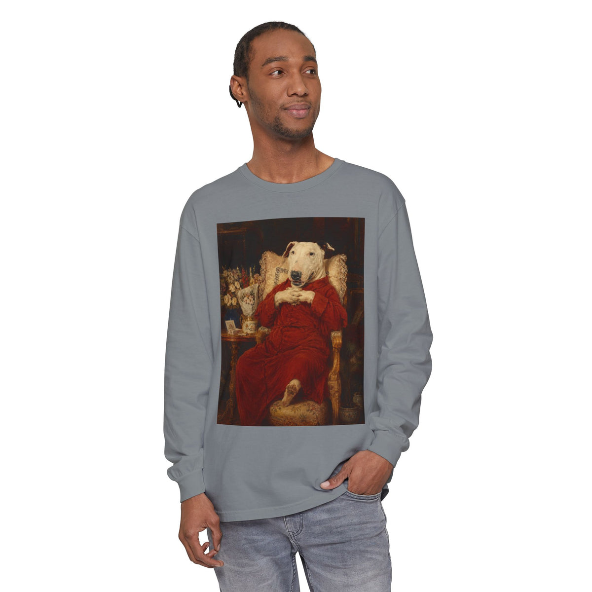 Bull Terrier A Happy Birthday — after Antonio Casanova y Estorach, c.1890 | Long Sleeve