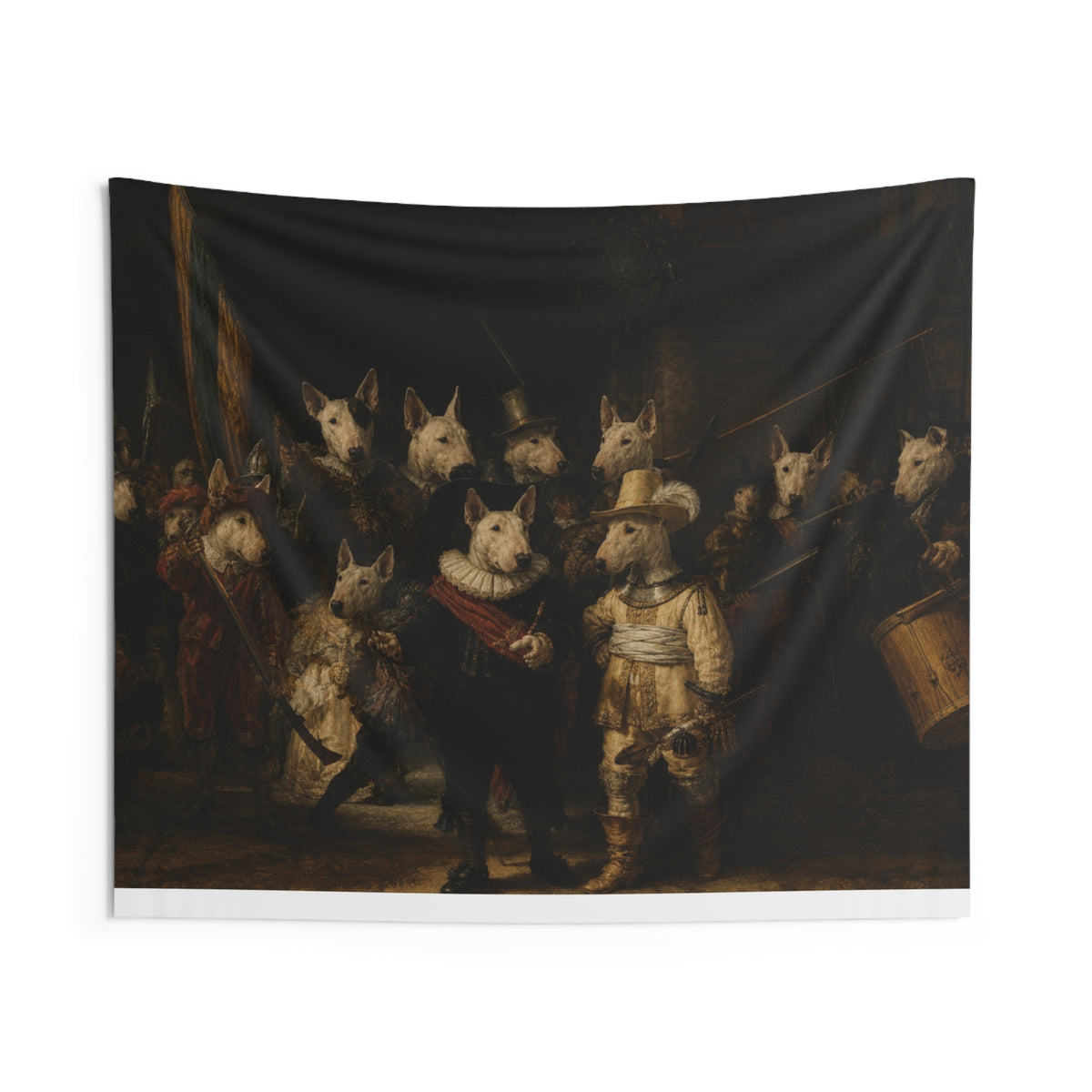 Bull Terrier The Night Watch — after Rembrandt van Rijn, 1642 | Tapestry