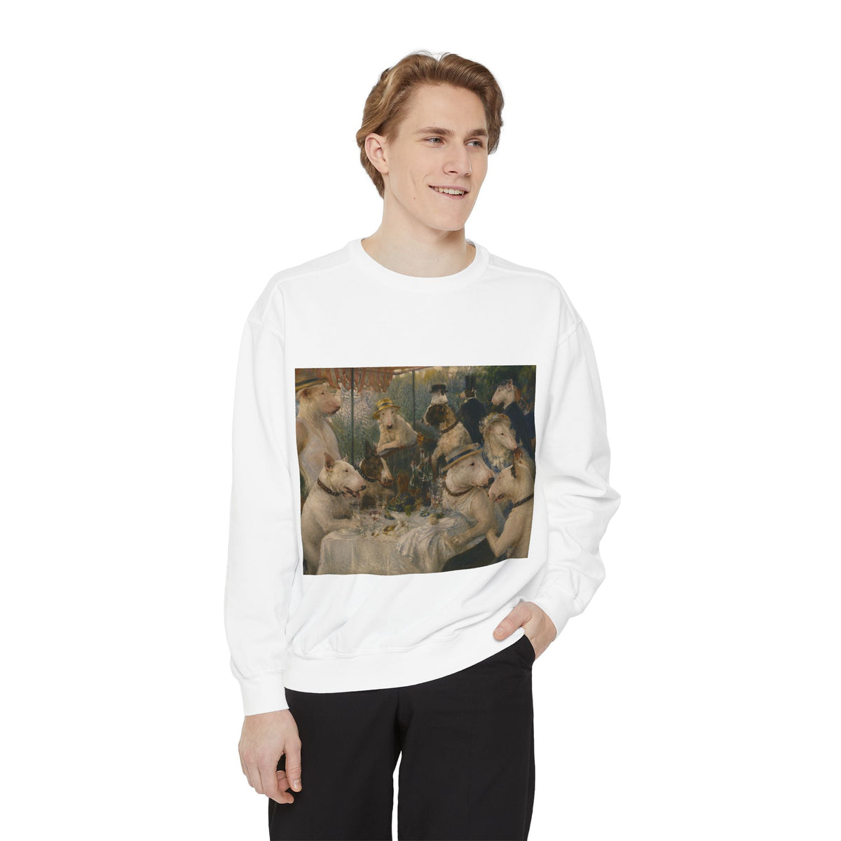 Bull Terrier Luncheon of the Boating Party — after Pierre-Auguste Renoir, 1881 | Crewneck