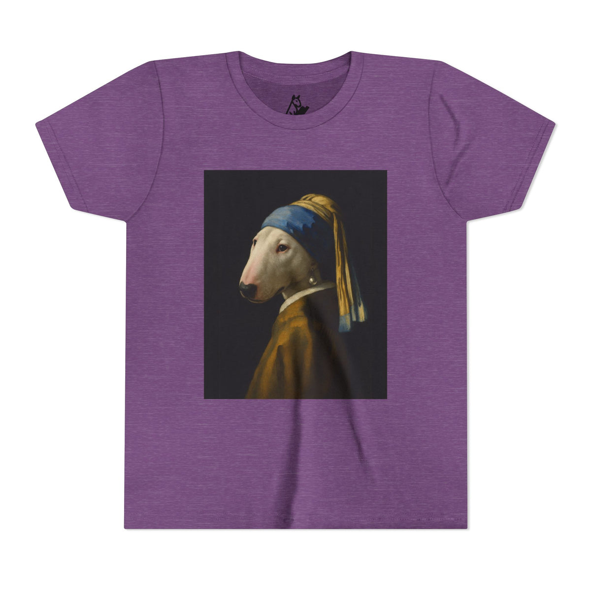 Bull Terrier Girl with a Pearl Earring — after Johannes Vermeer, c.1665 | Youth Tee