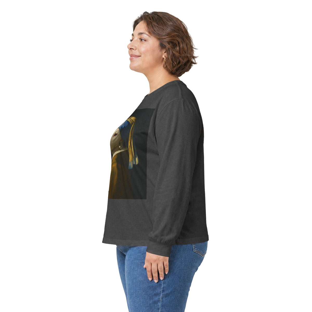 Bull Terrier Girl With A Pearl Earring — after Johannes Vermeer, c.1665 | Long Sleeve