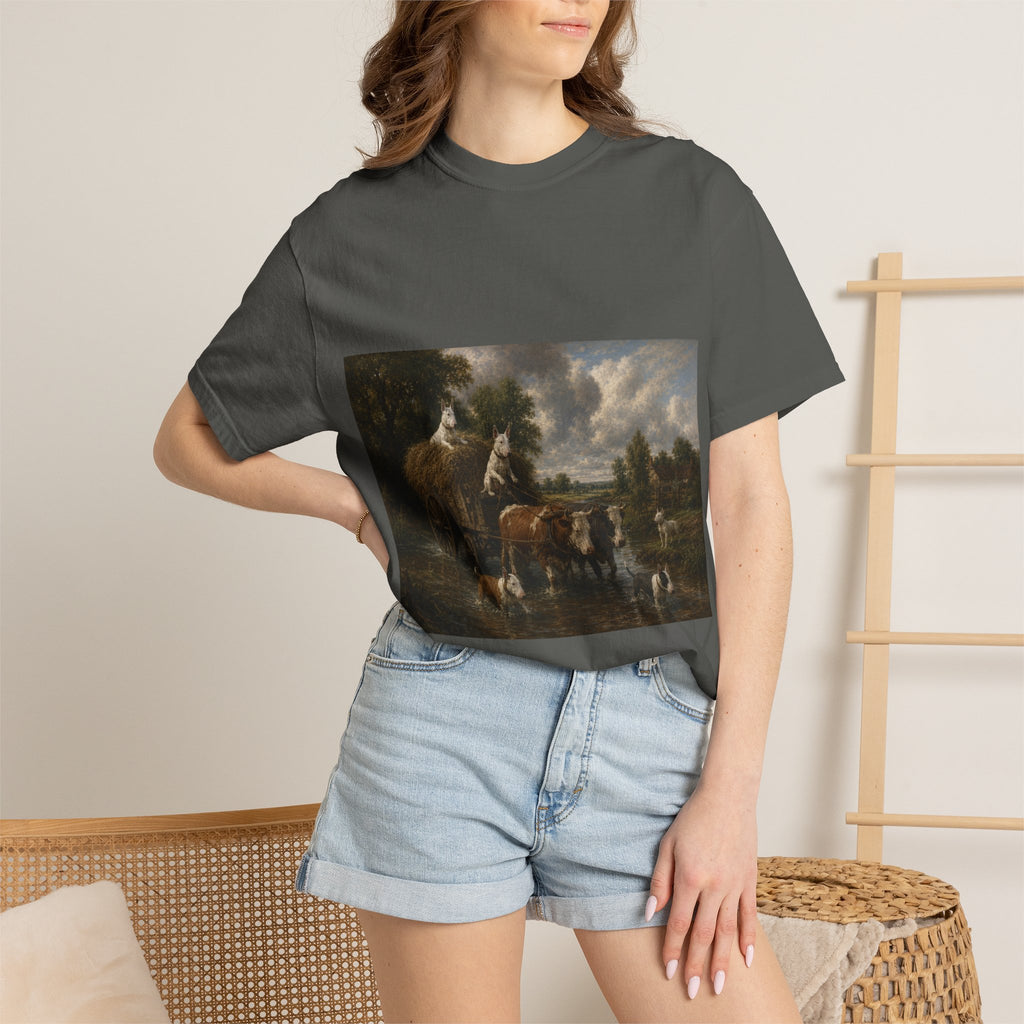 Bull Terrier The Hay Wain — after John Constable, 1821 | Garment-Dyed Tee