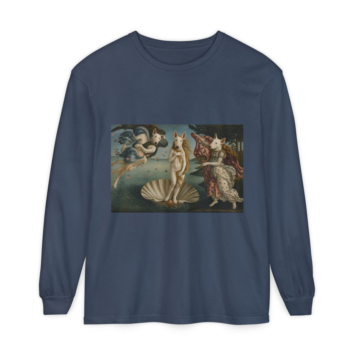 Bull Terrier The Birth of Venus — after Sandro Botticelli, c.1485 | Long Sleeve