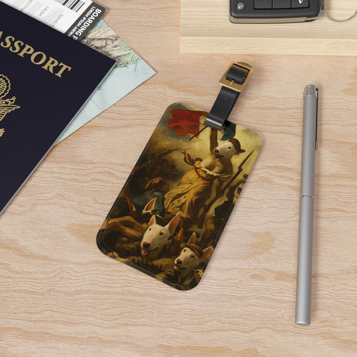 Bull Terrier Liberty Leading the People — after Eugene Delacroix, 1830 | Luggage Tag