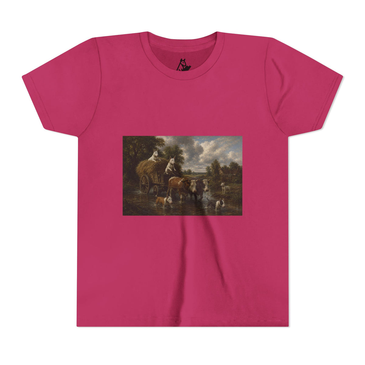 Bull Terrier The Hay Wain — after John Constable, 1821 | Youth Tee