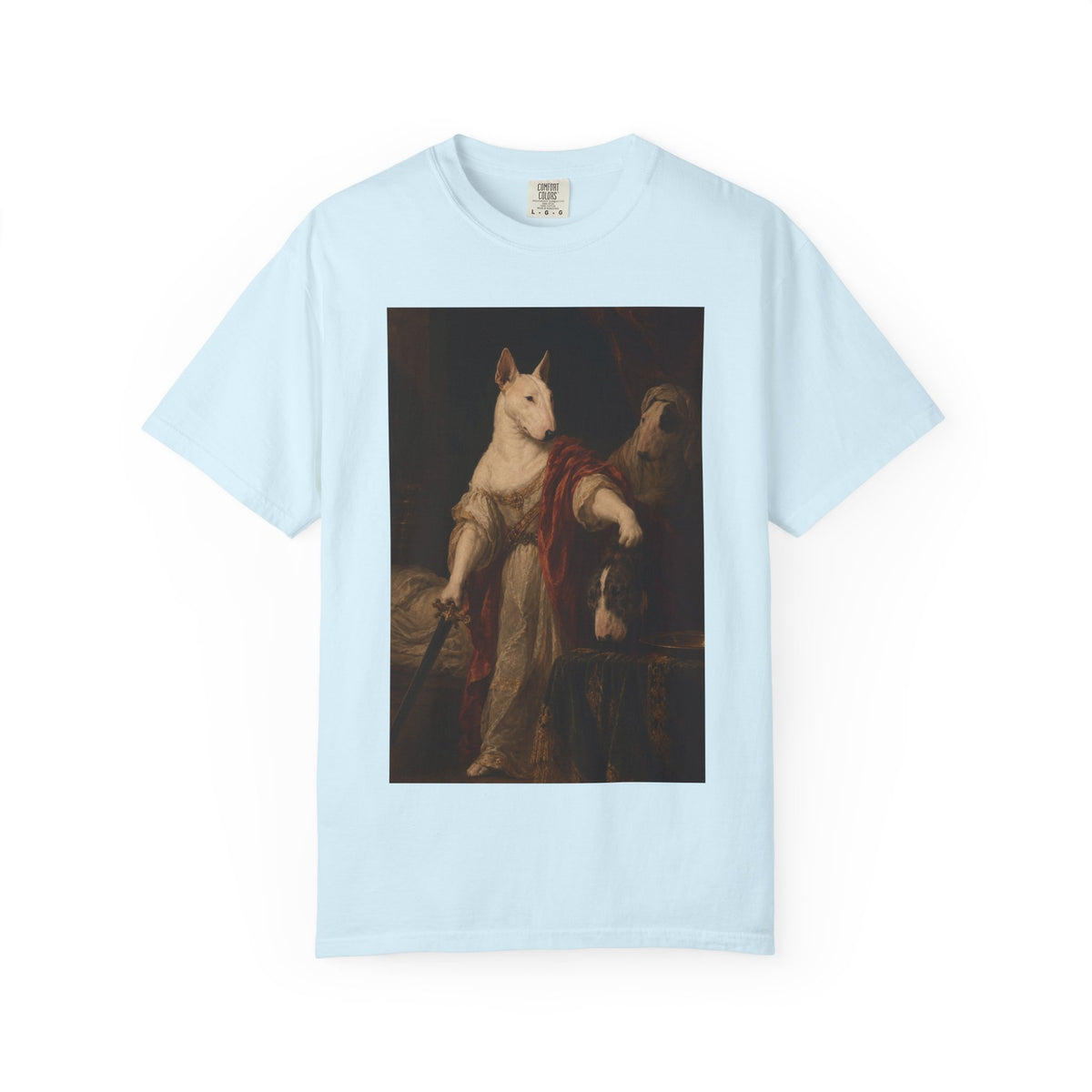Bull Terrier Judith with the Head of Holofernes — after David Teniers the Younger, 1650s | Garment-Dyed Tee