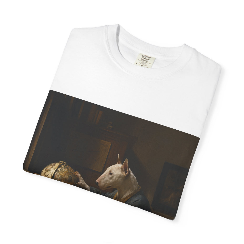 Bull Terrier The Astronomer — after Johannes Vermeer, 1668 | Garment-Dyed Tee