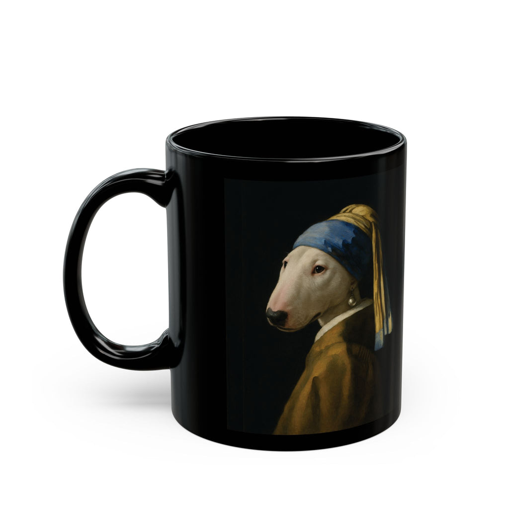 Bull Terrier Girl With A Pearl Earring — after Johannes Vermeer, c.1665 | Mug (11oz, 15oz)