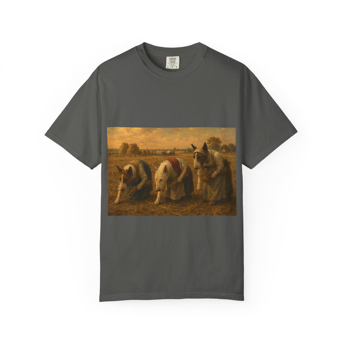 Bull Terrier The Gleaners — after Jean-Francois Millet, 1857 | Garment-Dyed Tee