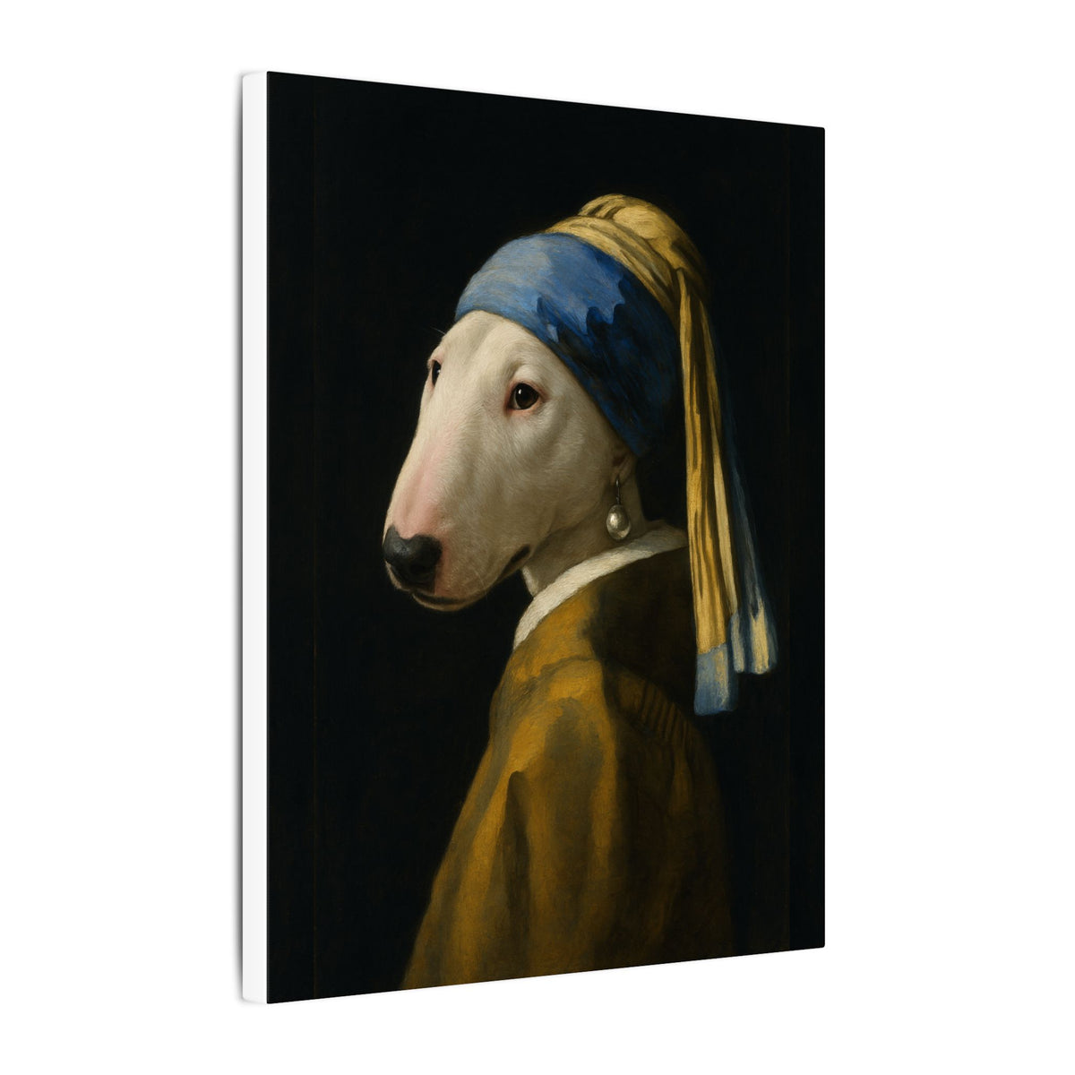 Bull Terrier Girl with a Pearl Earring — after Johannes Vermeer, c.1665 | Canvas