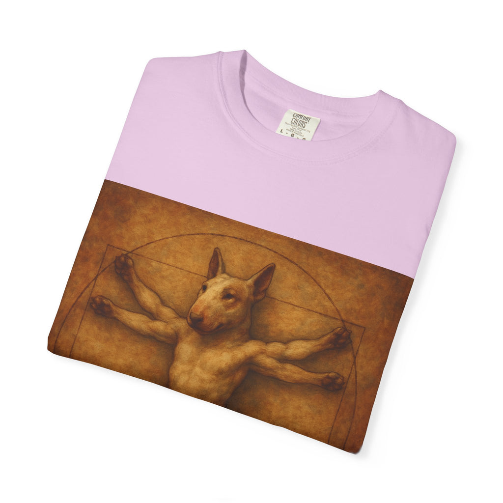 Bull Terrier Vitruvian Man — after Leonardo da Vinci, c.1490 | Garment-Dyed Tee