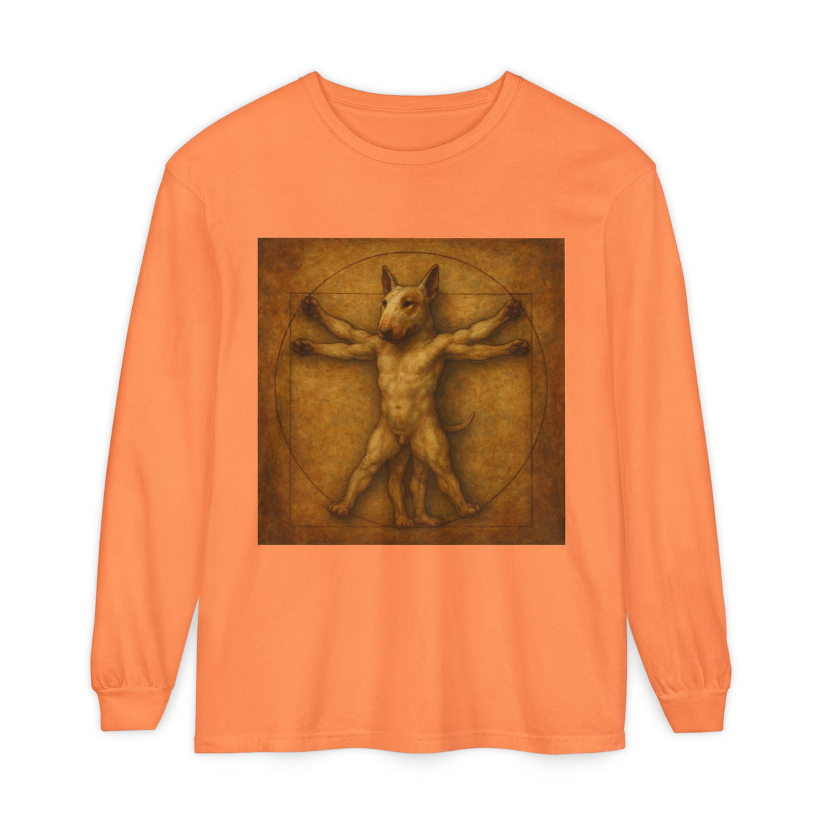 Bull Terrier Vitruvian Man — after Leonardo da Vinci, c.1490 | Long Sleeve
