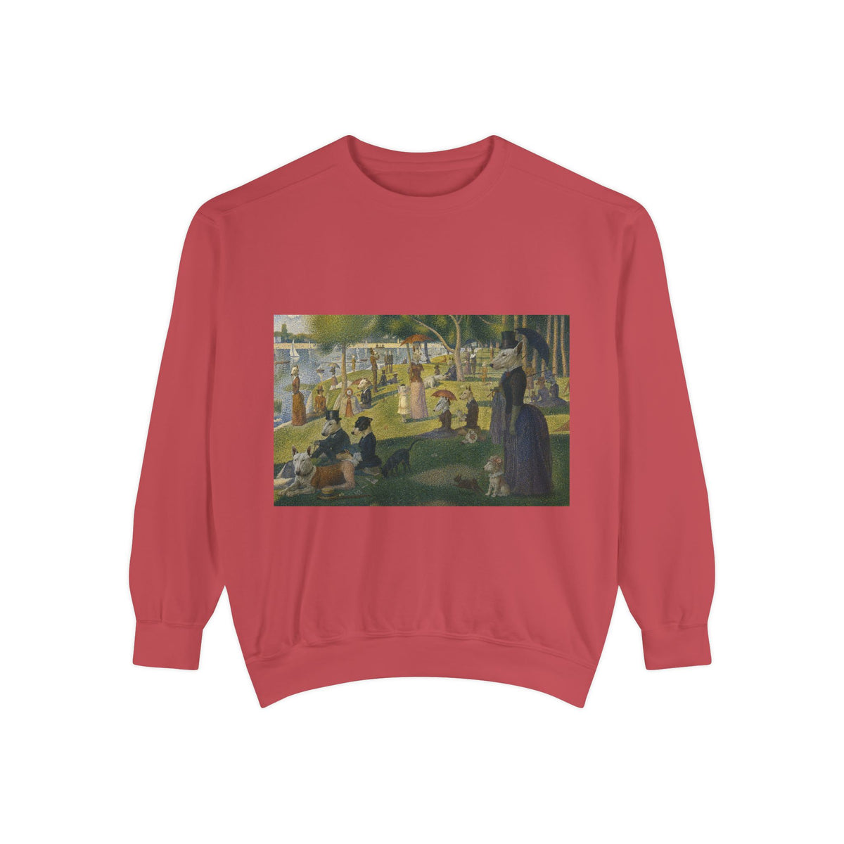 Bull Terrier A Sunday Afternoon on La Grande Jatte — after Georges Seurat, 1886 | Crewneck