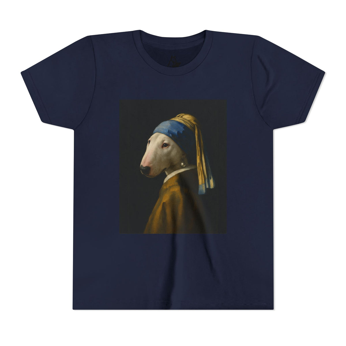 Bull Terrier Girl with a Pearl Earring — after Johannes Vermeer, c.1665 | Youth Tee