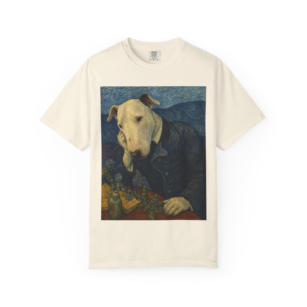 Bull Terrier Portrait of Doctor Gachet — after Vincent van Gogh, 1890 | Garment-Dyed Tee