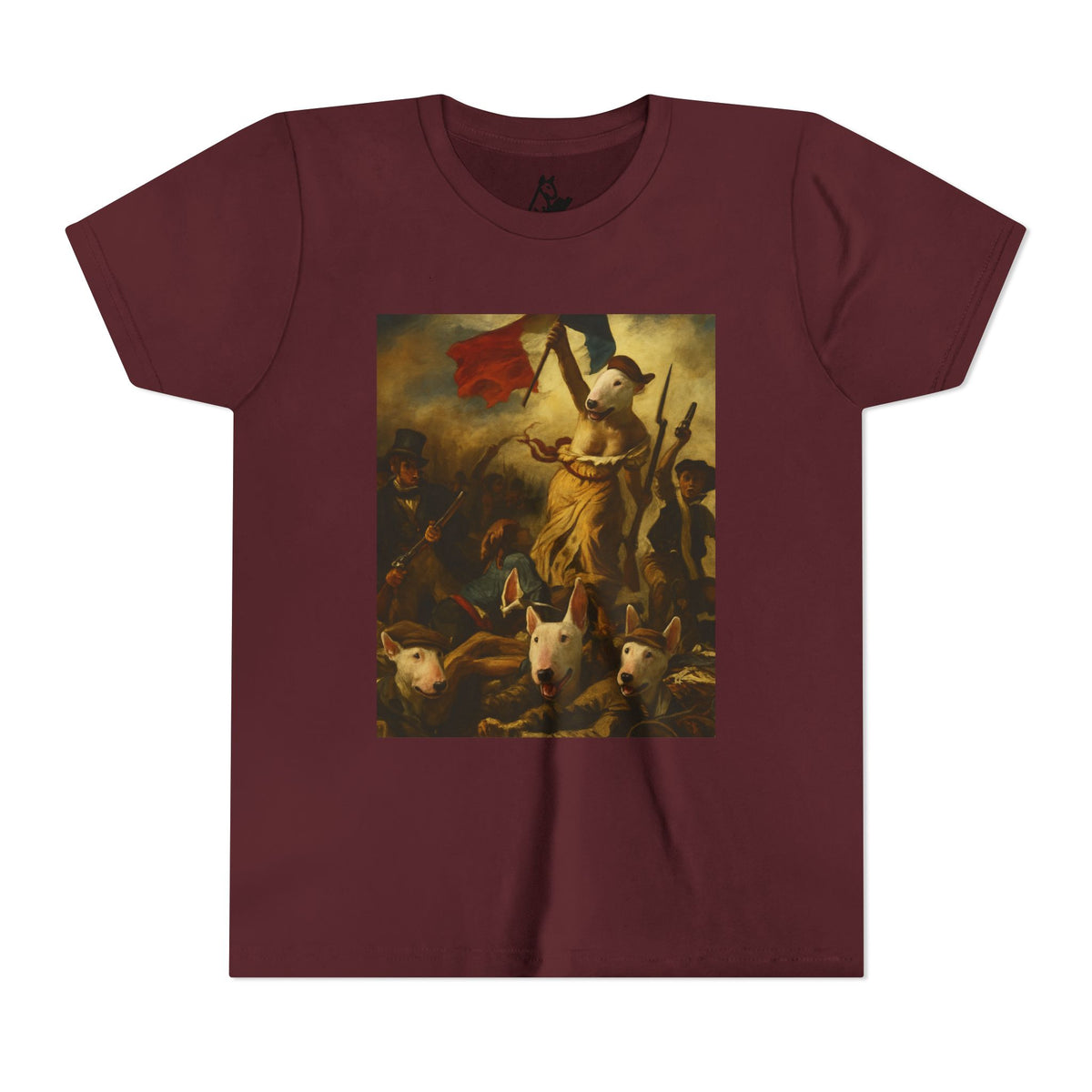 Bull Terrier Liberty Leading the People — after Eugene Delacroix, 1830 | Youth Tee