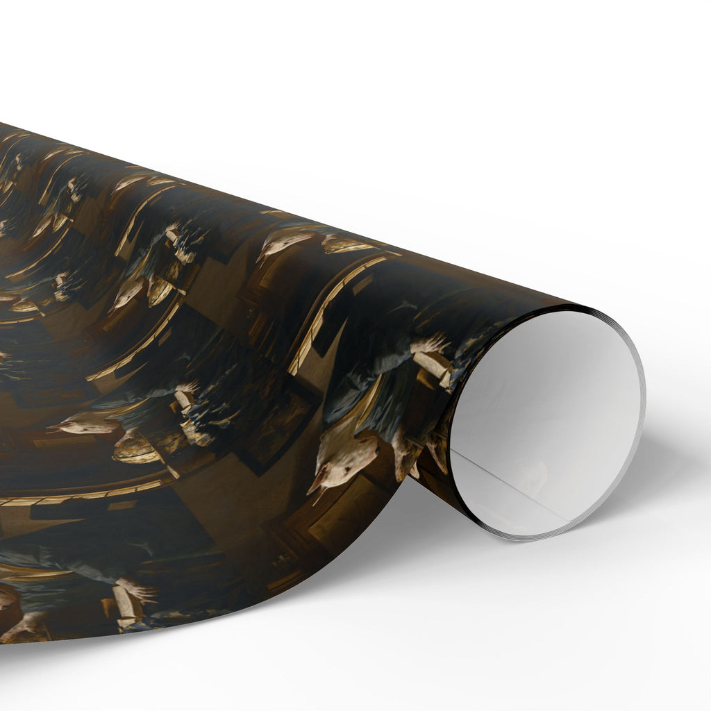 Bull Terrier The Astronomer — after Johannes Vermeer, 1668 | Wrapping Paper